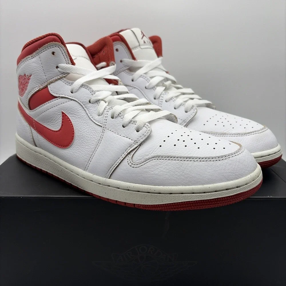 Size 12 - Air Jordan 1 SE Mid White Dune Red (FJ3458-160)